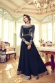 Georgette Anarkali Suits with Georgette in Navy Blue