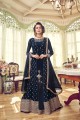 Georgette Anarkali Suits with Georgette in Navy Blue