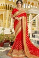 Appealing Red Embroidered Saree in Georgette