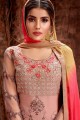 Georgette Churidar Palazzo Suits in Baby Pink Georgette