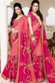 Embroidered Silk pink Pink & Magenta Saree Blouse