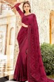 Pink & Magenta Saree in Georgette with Embroidered