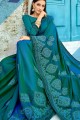 Appealing Blue Saree in Embroidered Silk