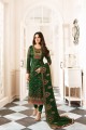 Georgette Georgette Churidar Suits in Green with dupatta