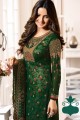 Georgette Georgette Churidar Suits in Green with dupatta