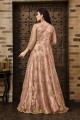 Dusty Pink Net Anarkali Suits with Net