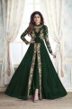 Georgette Dark Green Anarkali Suits with dupatta