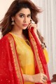Yellow Churidar Suits in Art Silk with Art Silk