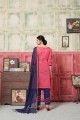 Salwar Kameez in Pink Silk with Jacquard