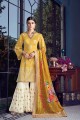 Silk Musturd Yellow Sharara Suits in Silk