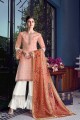 Silk Sharara Suits with Silk in Peach