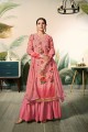 Pink Georgette Sharara Suits with dupatta