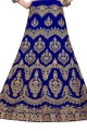 Royal blue Velvet Lehenga Choli