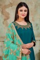 Blue Patiala Suits with Satin