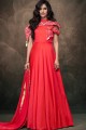 Fuschia pink Art silk Gown