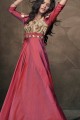 Dark pink Art silk Gown