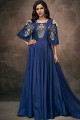 Navy blue Art silk Gown
