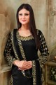 Black Art Silk Patiala Salwar Patiala Suits with Art Silk