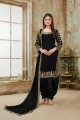 Black Art Silk Patiala Salwar Patiala Suits with Art Silk