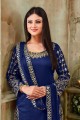 Art Silk Patiala Salwar Patiala Suits in Royal Blue Art Silk