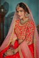 Beautiful Red Art silk Lehenga Choli