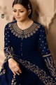 Georgette Anarkali Suits in Navy Blue with Georgette