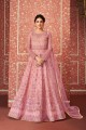 Net Anarkali Suits with Net in Pink