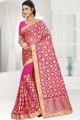 Ravishing Rani Pink Saree in Georgette with Embroidered
