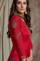 Red Silk Palazzo Suits in Silk