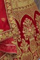 Ravishing Red Velvet Bridal Lehenga Choli