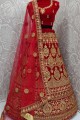 Splendid Red Velvet Bridal Lehenga Choli