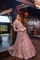 Onion Pink Net Anarkali Suits with Net