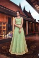 Anarkali Suits in Teal Green Art Silk with Art Silk