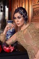 Latest Net Wedding Anarkali Suits in Beige