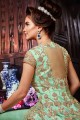 Net Anarkali Suits in Light Green Net