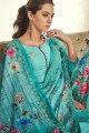 Turquoise Blue  Palazzo Suits with Cotton Satin