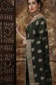 Saree in Forest Green Art Silk with Embroidered