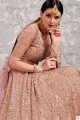 Georgette Lehenga Choli in Dusty Pink with Embroidery