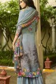 Crepe Pallazzo Pant Palazzo Suits in steel Blue Crepe