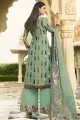 Crepe Palazzo Suits in Light Green