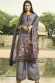 Contemporary Crepe Palazzo Suits in Grey