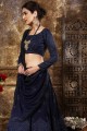 Lehenga Choli in Navy Blue Georgette with Embroidery