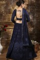 Lehenga Choli in Navy Blue Georgette with Embroidery