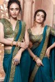 Blue Weaving Satin & Silk Saree