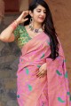 Pink Weaving Art Silk Saree