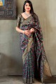 Weaving Saree in Royal Blue Art Silk