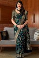 Splendid Art Silk Saree in Black with Weaving