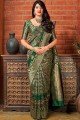 Dark Green Saree in Art Silk with Weaving