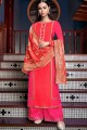 Rani pink Orange Art Silk Art Silk Sharara Suits