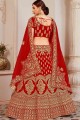 Indian Ethnic Red Velvet Bridal Lehenga Choli